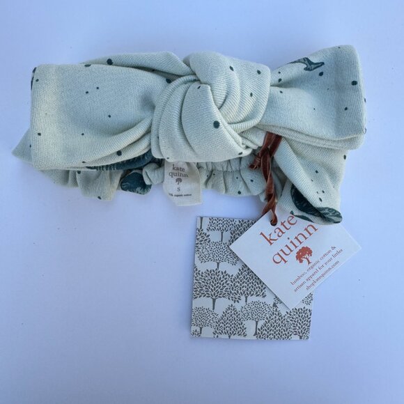 Kate Quinn Head Bow Set | Cotton, 3-Pack | Seafoam & Cream Patterns | 0–6M (S) - Picture 2 of 4